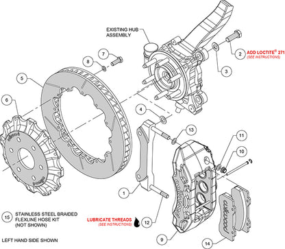 Wilwood 17-19 Ford F150 Raptor TX6R Front Kit 15.50in Rotor w/ Lines - Black Wilwood