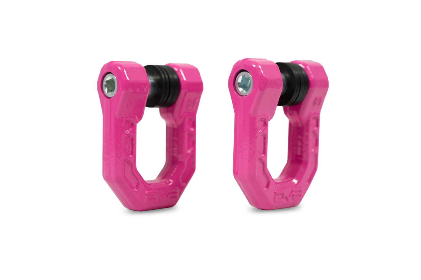 DV8 Offroad UNSK-01PK Elite Series pink 3/4 inch D-ring shackles pair with isolators