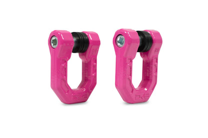 DV8 Offroad UNSK-01PK Elite Series pink 3/4 inch D-ring shackles pair with isolators