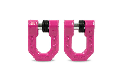 DV8 Offroad UNSK-01PK Elite Series pink 3/4 inch D-ring shackles pair with isolators