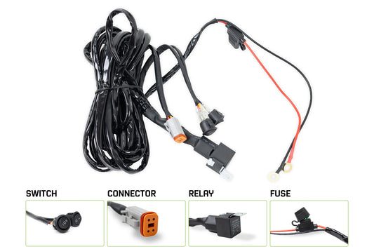 DV8 Offroad UNWH-04 40 amp DT 4-pin halo light harness for DV8 halo accent lights