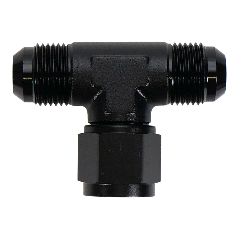 DeatschWerks 10AN Male Flare to Female Flare Swivel Tee on 90 - 6-02-0776-B