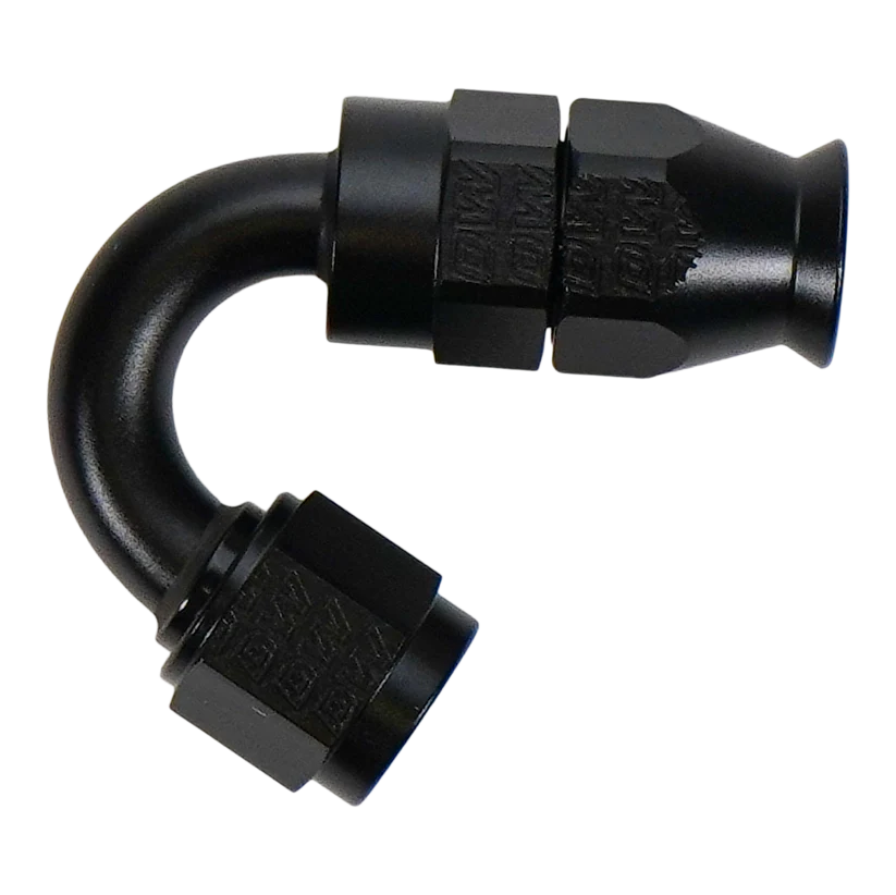 DeatschWerks 6 AN Female Flare Swivel (Incl Ferule/Olive) 150-degree Hose End PTFE - 6-02-0879-B