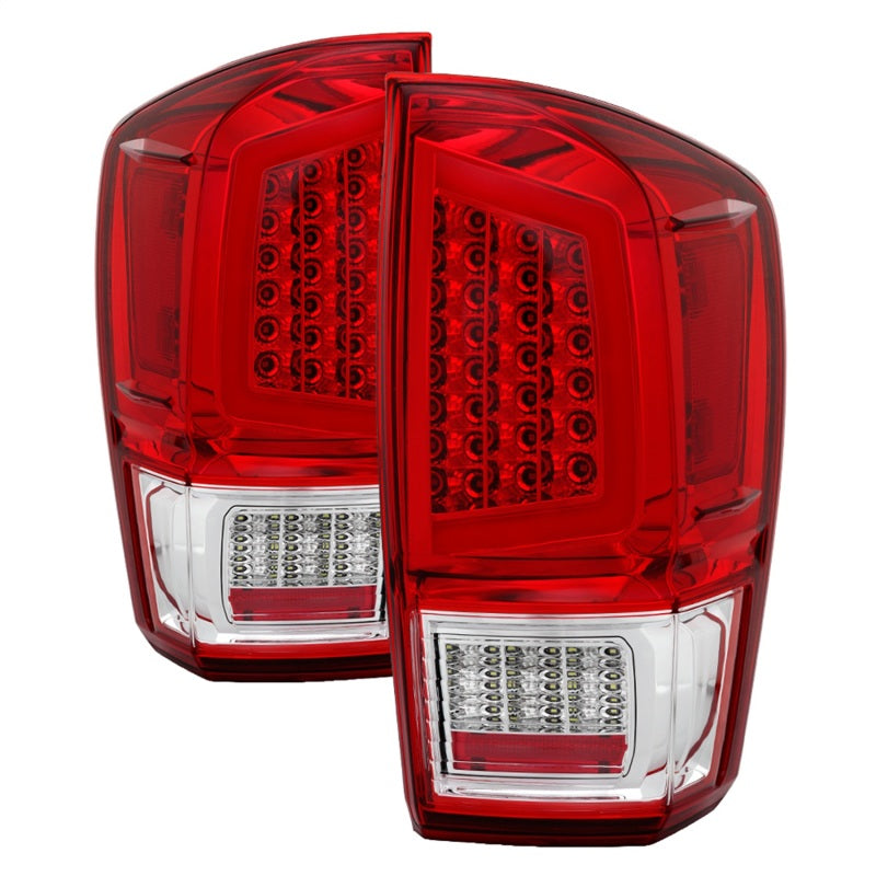 xTune 16-18 Toyota Tacoma Light Bar LED Tail Lights - Chrome (ALT-JH-TTA16-LBLED-C) SPYDER
