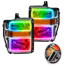 Load image into Gallery viewer, Oracle 08-10 Ford F250/350 Pre-Assembled Halo Headlights - Chrome Housing - ColorSHIFT SEE WARRANTY