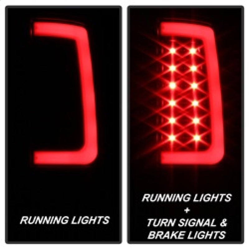 Spyder 07-13 GMC Sierra 1500 V2 Light Bar LED Tail Lights - Black (ALT-YD-GS07V2-LBLED-BK) SPYDER