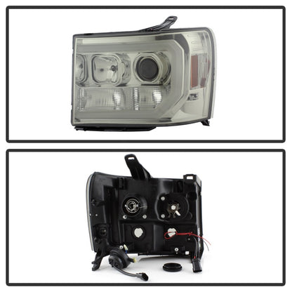 Spyder GMC Sierra 1500/2500/3500 07-13 V2 Projector Headlights - Smoke PRO-YD-GS07V2-LBDRL-SM SPYDER