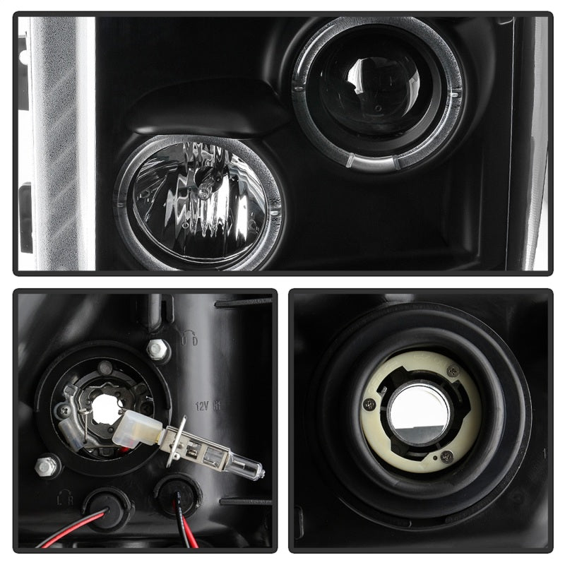 Spyder Ford Super Duty 11-16 Projector Headlights LEDHalo DRL All Black PRO-YD-FS11-HL-BKV2 SPYDER