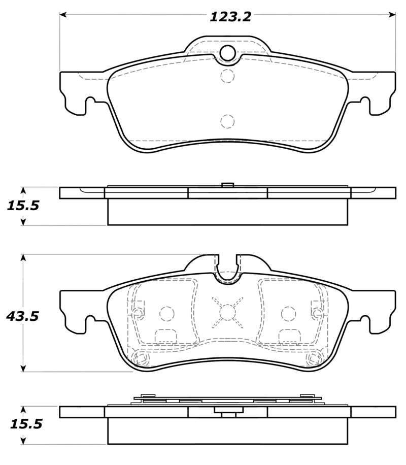 StopTech Premium Ceramic Rear Brake Pads - 308.10600 Stoptech