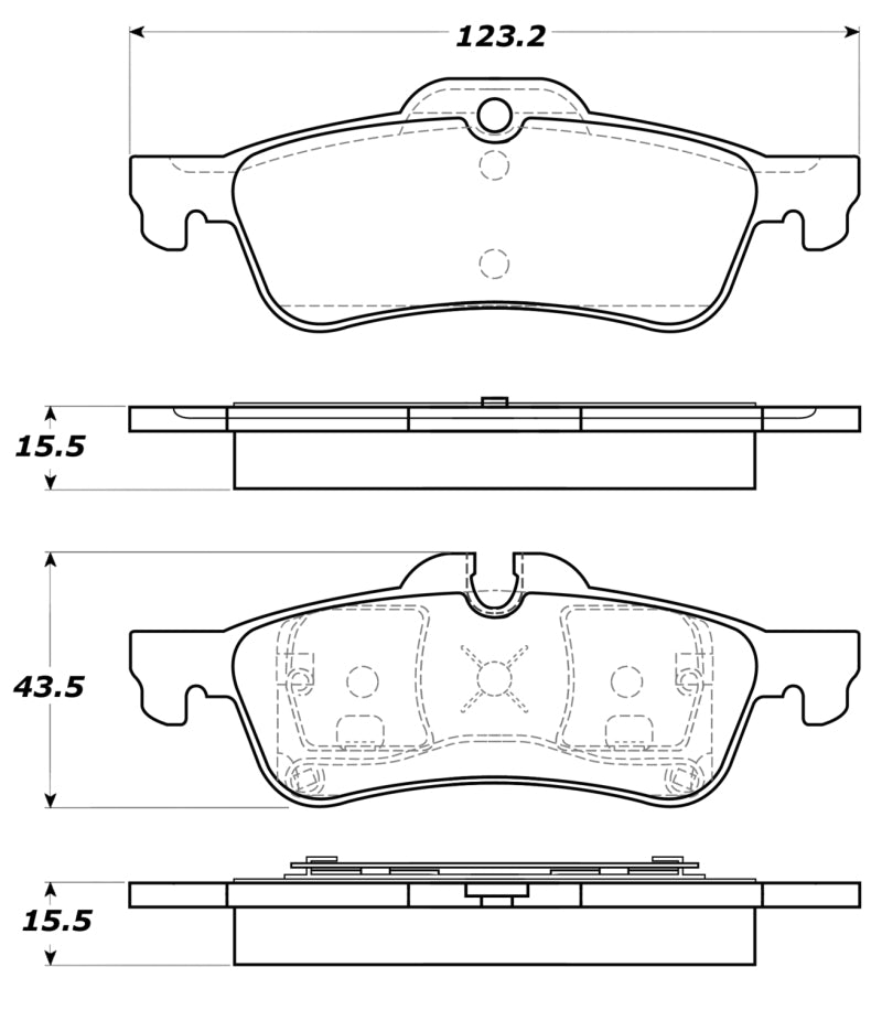 StopTech Premium Ceramic Rear Brake Pads - 308.10600