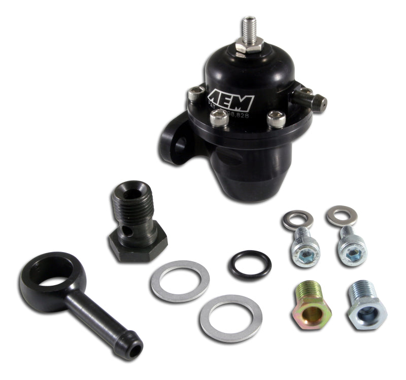 AEM 86-93 Acura / 95-98 TL / 88-91 Civic/CRX / 92-01 Prelude Black Adjustable Fuel Pressure Regulato AEM