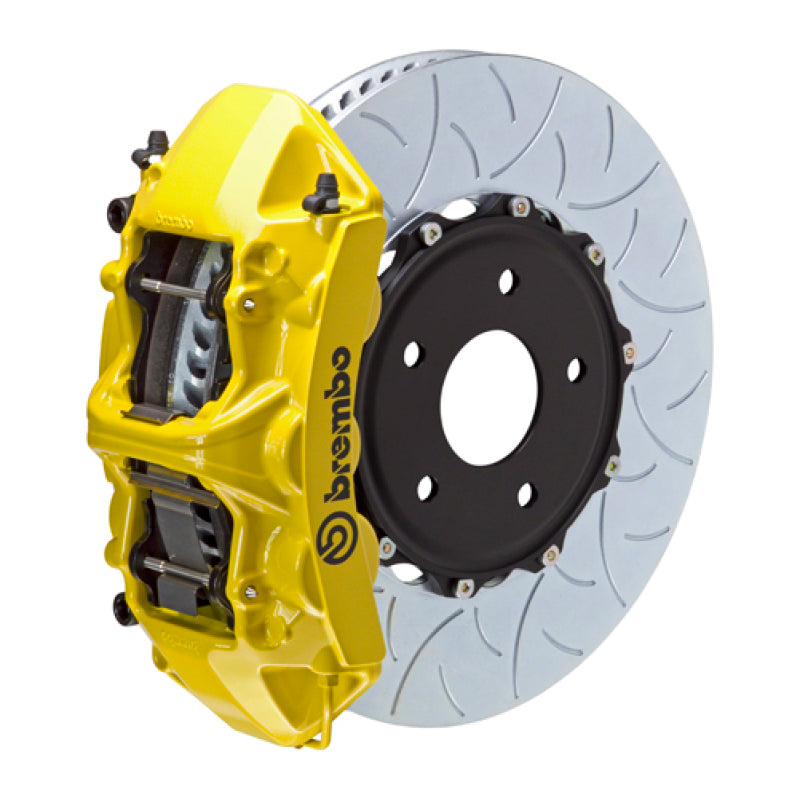 Brembo 12-16 98ster (Excl PCCB) Fr GT BBK 6Pis Cast 350x34 2pc Rotor Slotted Type3-Yellow