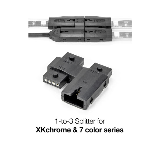 XKGlow 1-to-3 4pin Splitter for XKchrome & 7 Color Series - Part XK-4P-SPLIT