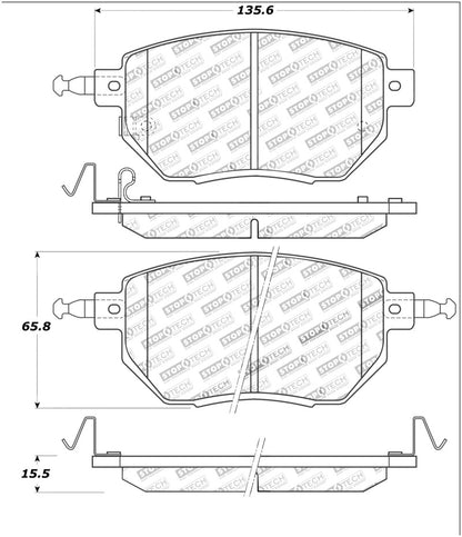 StopTech Premium Ceramic Front Brake Pads - 308.09690 Stoptech