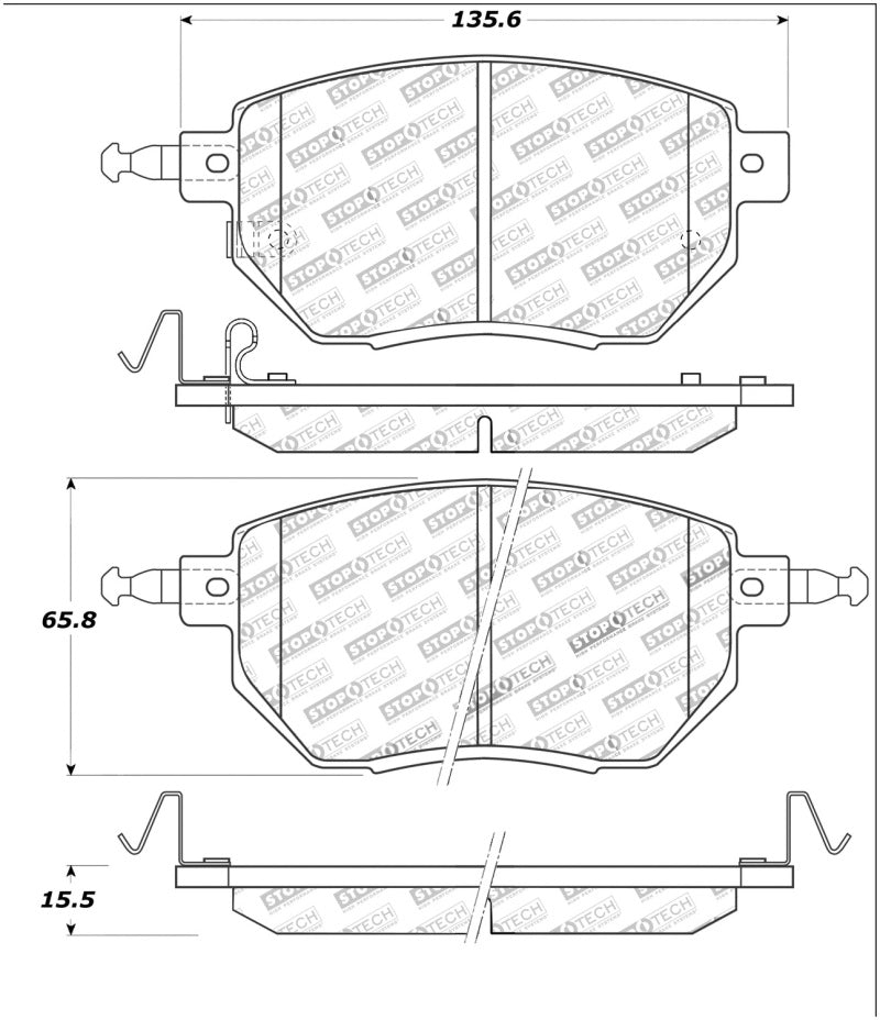 StopTech Premium Ceramic Front Brake Pads - 308.09690