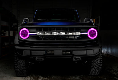 Oracle 21-22 Ford Bronco Headlight Halo Kit w/DRL Bar - Base Headlights ColorSHIFT -w/RF Controller ORACLE Lighting