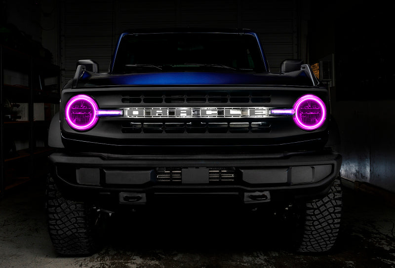 Oracle 21-22 Ford Bronco Headlight Halo Kit w/DRL Bar - Base Headlights ColorSHIFT -w/No Controller ORACLE Lighting