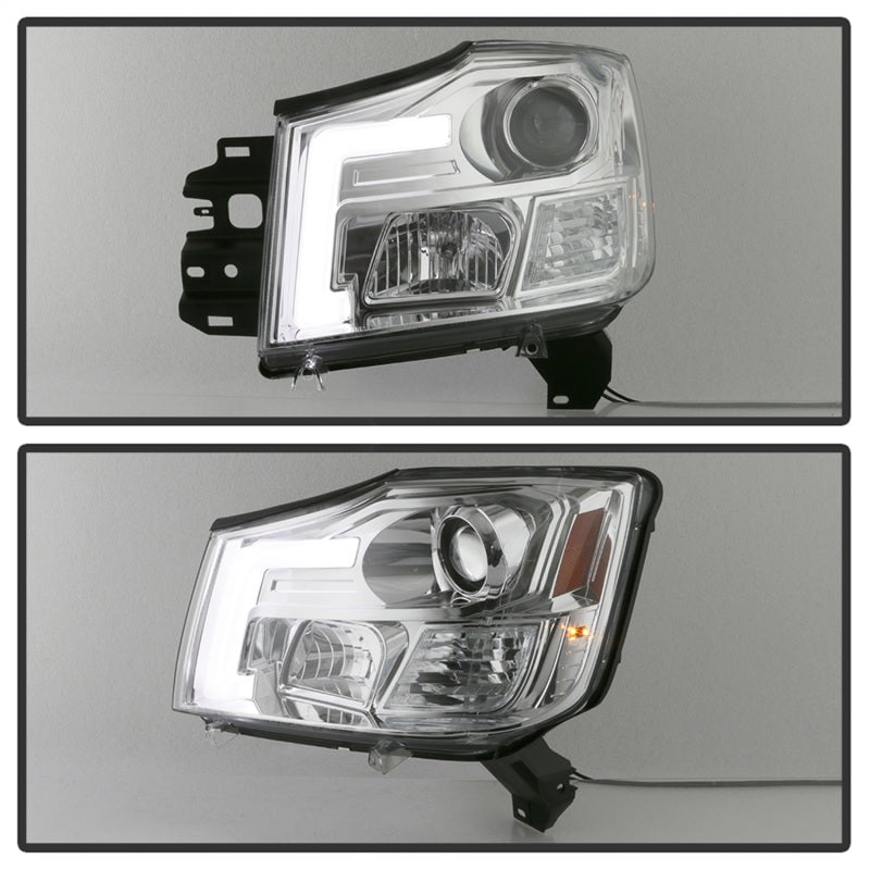 Spyder 04-15 Nissan Titan / 04-07 Nissan Armada V2 Projector Headlights - Chrome PRO-YD-NTI04-DRL-C SPYDER