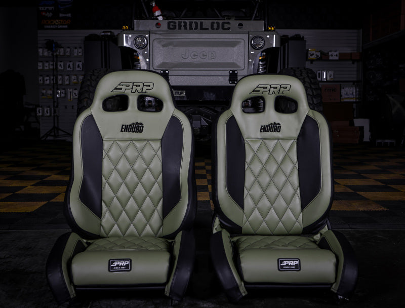 PRP 97-02 Jeep Wrangler TJ Enduro Elite Suspension Seat (Pair) - Trek Edition - Gray A89010-C23-54
