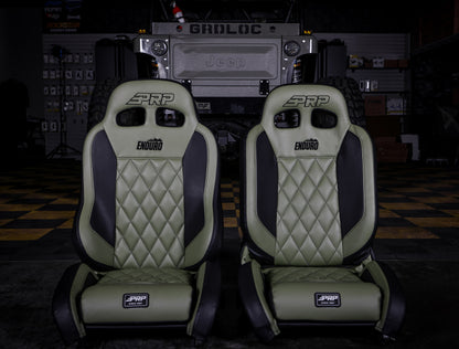 PRP EnduroTrek Reclining Suspension Seats Kit for Jeep Wrangler JK/JKU (Pair) - Black