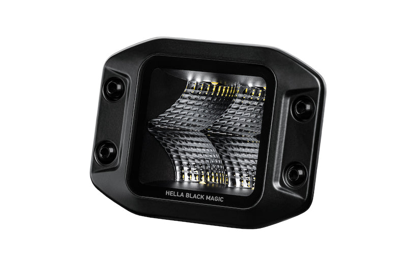 Hella Universal Black Magic 3.2in L.E.D. Cube Kit - Flood Beam (Flush Mount) Hella
