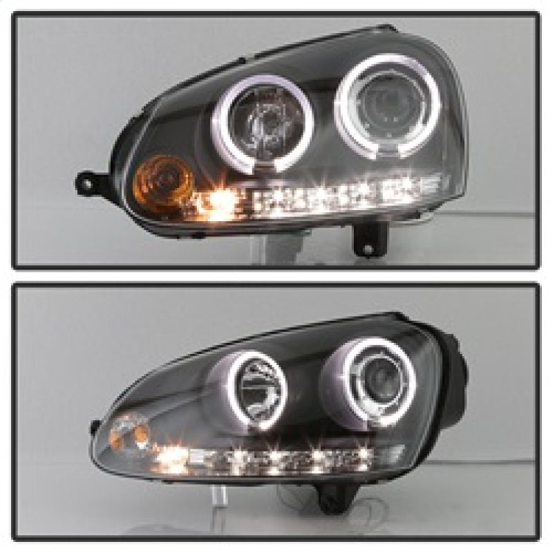 Spyder Volkswagen GTI 06-09/Jetta 06-09 Halogen Model Only - LED Halo DRL Black PRO-YD-VG06-HL-BK SPYDER