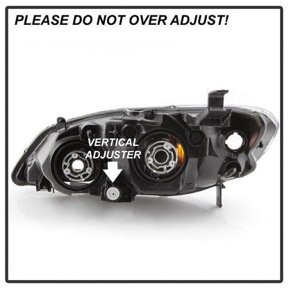 xTune 04-05 Honda Civic (Excl Hatchback/Si) OEM Style Headlights - Black (HD-JH-HC04-4D-AM-BK) SPYDER