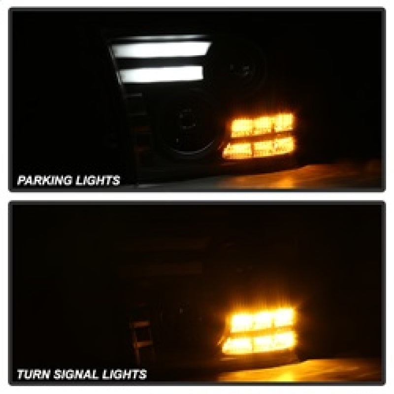 Spyder Dodge Ram 09-12 Projector Headlights Light Bar DRL Black PRO-YD-DR09-LBDRL-BK SPYDER