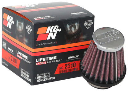 K&N Universal Round Tapered Chrome Filter 1.563in Flange ID x 3in Base OD x 2in Top OD x 3in H K&N Engineering