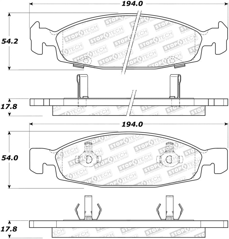 StopTech Premium Ceramic Brake Pads - 308.07900