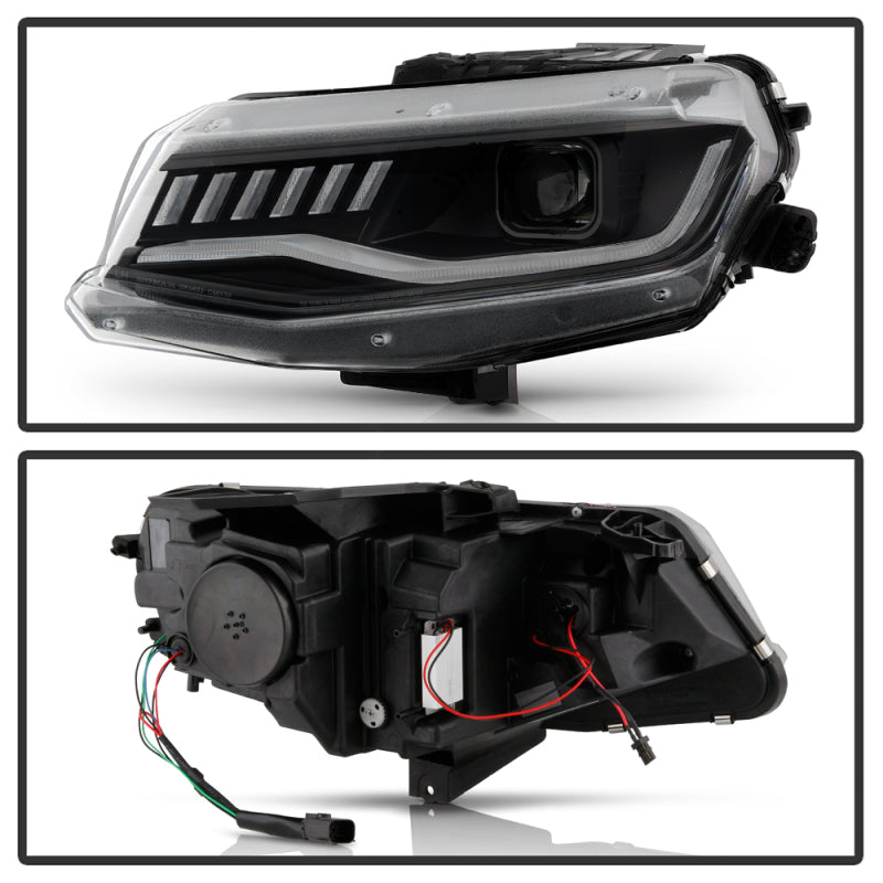 Spyder Chevy Camaro 16-18 HID Model Full LED Headlights Black PRO-YD-CCAM16HIDAP-SEQ-BK SPYDER