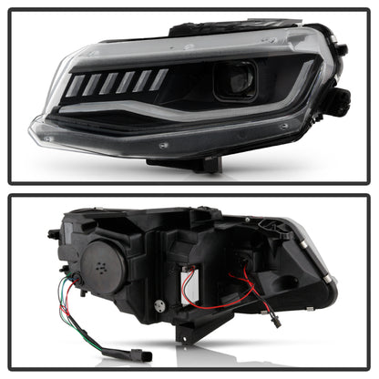 Spyder Chevy Camaro 16-18 HID Model Full LED Headlights Black PRO-YD-CCAM16HIDAP-SEQ-BK SPYDER