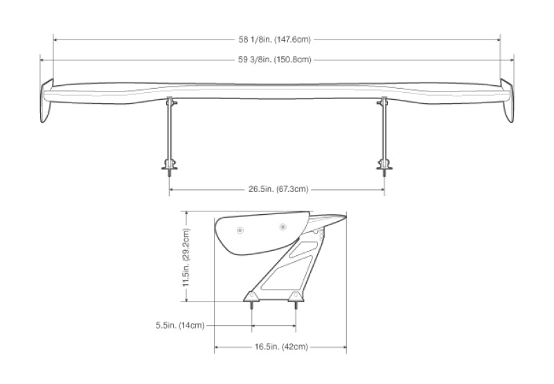 Seibon Universal Carbon Fiber GT Wing, 59.375-Inch Wide - GTWING-1