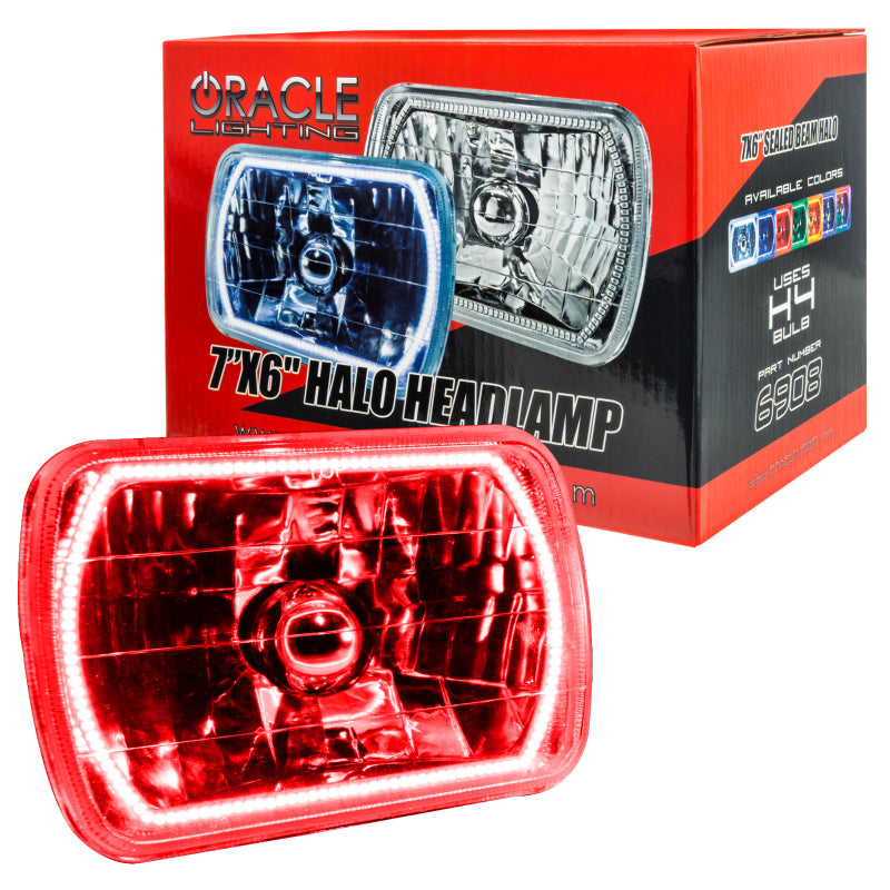 Oracle Pre-Installed Lights 7x6 IN. Sealed Beam - Red Halo