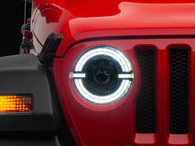 Load image into Gallery viewer, Raxiom 18-23 Jeep Wrangler JL Axial Series 9-In LED Angel Eye Headlights- Blk Housing (Clear Lens)