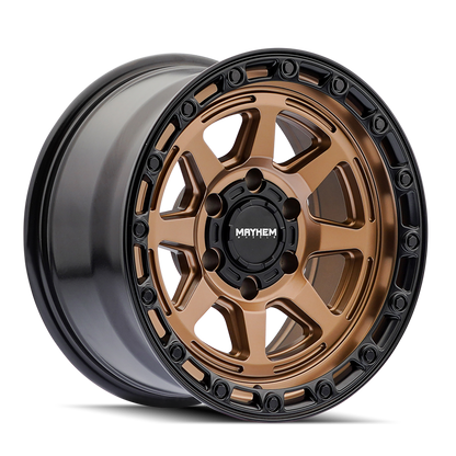 Mayhem 8306 Ridgeline 17x8.5 / 6x139.7 BP / 6mm Offset / 106.1mm Hub Satin Bronze/Black Lip Wheel