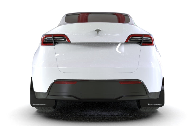 Rally Armor 20-22 Tesla Model Y Black Mud Flap - Metallic Black Logo Rally Armor