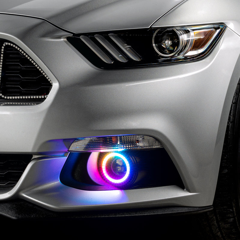 Oracle 15-17 Ford Mustang Dynamic RGB+A Projector Surface Mount Fog Light Halo Kit - ColorSHIFT