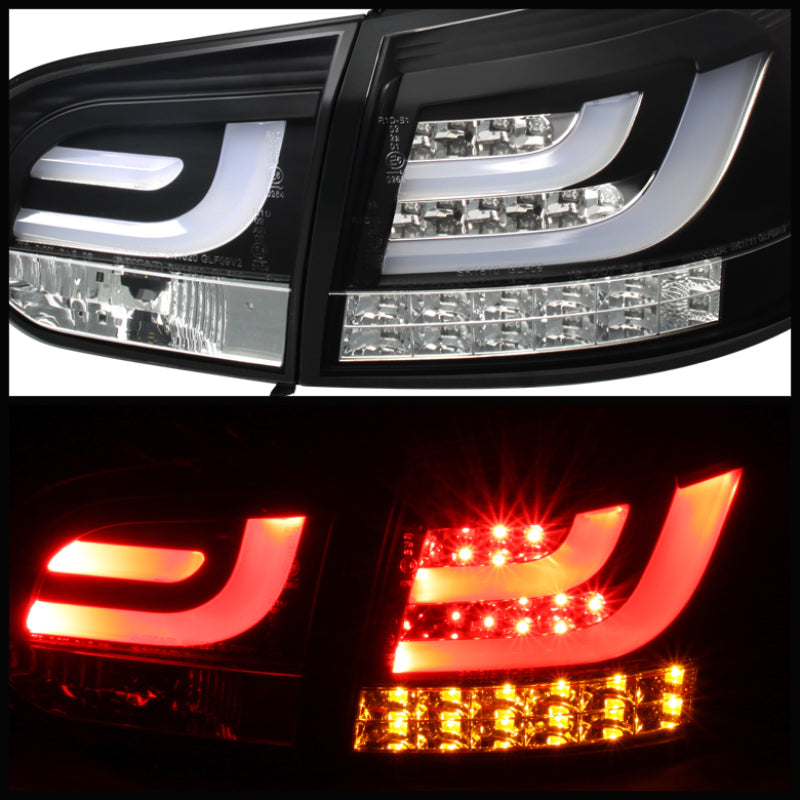 Spyder Volkswagen Golf/GTI 10-13 G2 Type With Light Bar LED Tail Lights Black ALT-YD-VG10-LED-G2-BK SPYDER