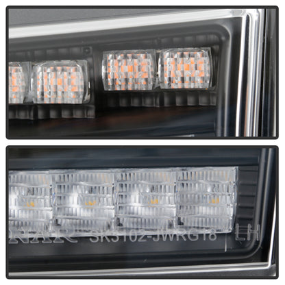 Spyder Jeep Wrangler 2018-2019 ( LED Model Only) LED Front Bumper Lights - Sequential Signal - Black SPYDER