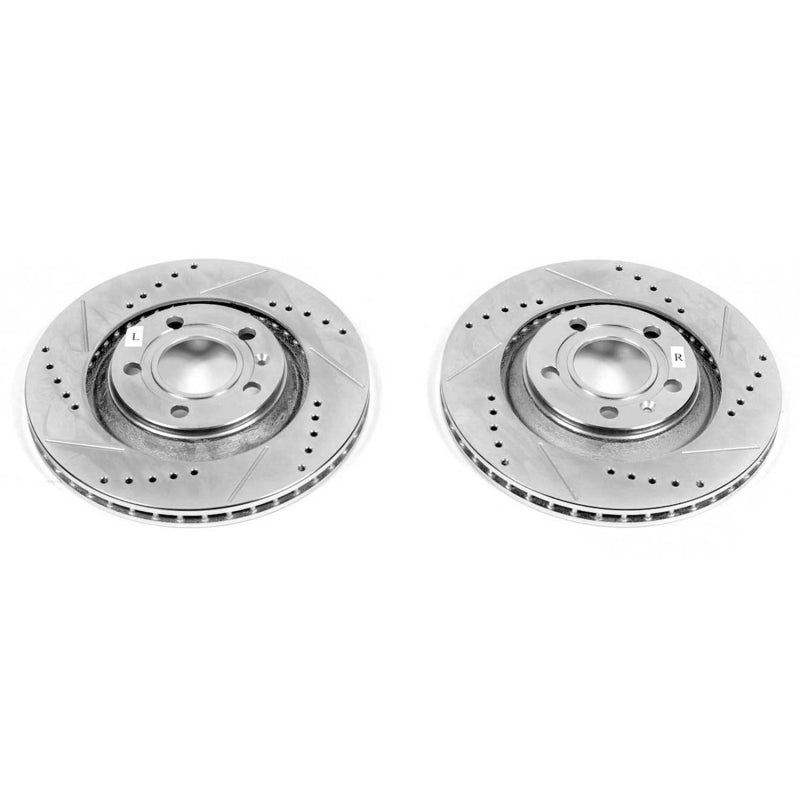 Power Stop 04-09 Audi S4 Rear Evolution Drilled & Slotted Rotors - Pair PowerStop