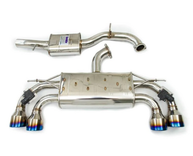 Invidia 2022+ Volkswagen Golf R MK8 76mm R400 Valved Cat Back Exhaust Rolled TI Tips Invidia
