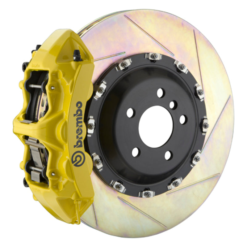 Brembo 03-13 Flying Spur Front GT BBK 6 Piston Cast 411x34 2pc Rotor Slotted Type1 - Yellow Brembo