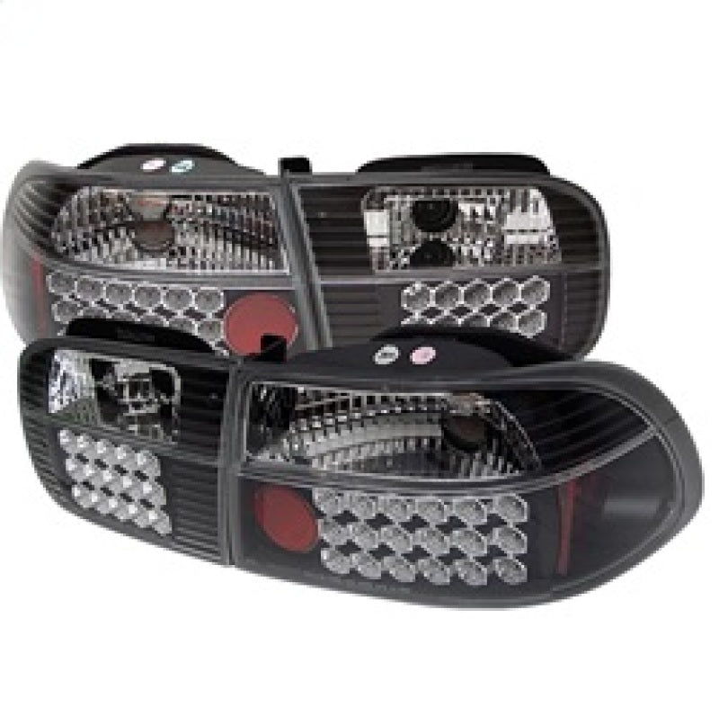Spyder Honda Civic 92-95 3DR LED Tail Lights Black ALT-YD-HC92-3D-LED-BK SPYDER