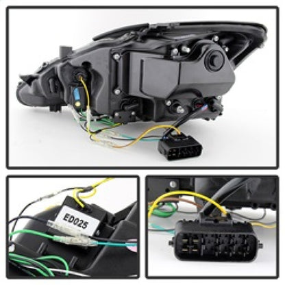 Spyder Lexus IS 250/350 2006-2010 Projector Headlights DRL Black PRO-YD-LIS06-DRL-BK SPYDER