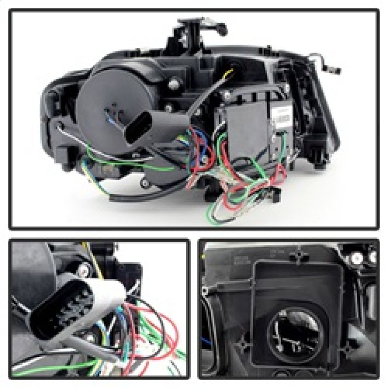Spyder Audi A4 09-12 Projector Headlights Xenon/HID Model Only - DRL LED Blk PRO-YD-AA408-HID-DRL-BK SPYDER