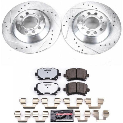 Power Stop 05-11 Audi A6 Rear Z26 Street Warrior Brake Kit PowerStop
