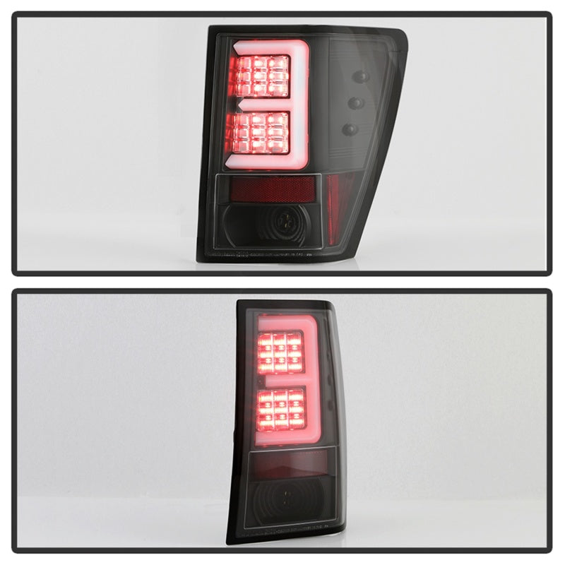 Spyder 07-10 Jeep Grand Cherokee Light Bar LED Tail Lights - Black ALT-YD-JGC07V2-LB-BK SPYDER