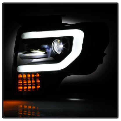 Spyder Ford F150 13-14 Xenon Model Only Light Bar Projector Headlights Blk PRO-YD-FF15013PL-SEQ-BK SPYDER