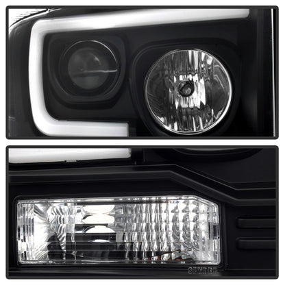 Spyder Ford F250/350/450 05-07 Projector Headlights - Light Bar DRL LED - Black PRO-YD-FS05V2-LB-BK SPYDER